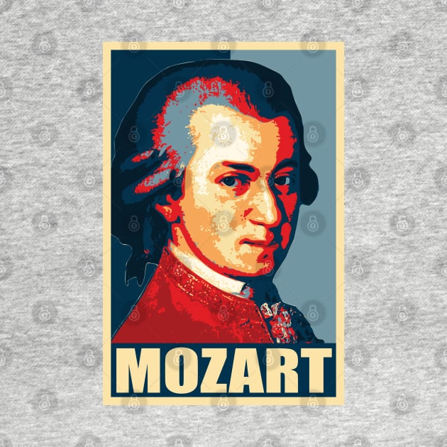 Mozart Propaganda Poster Pop Art by Nerd_art